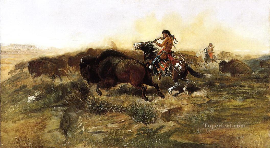 Carne salvaje para hombres salvajes 1890 Charles Marion Russell Pintura al óleo